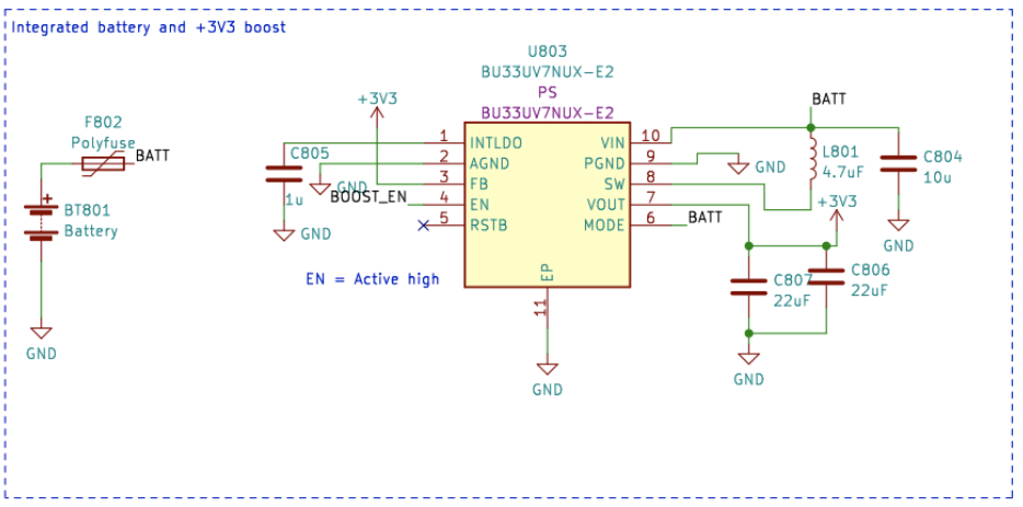 Schematic of BU33UV7NUX boost circuit