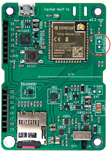 LDR on the CanSat NeXT board